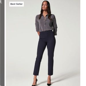 NWT Spanx Straight Leg Navy Pinstripe Pants